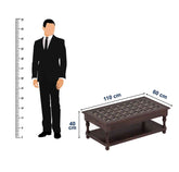 Maharana Solid Sheesham Wood Coffee Table (Design 3, Walnut Finish)